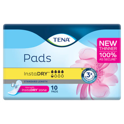 Tena Pads InstaDry Standard 10 Pack