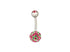 Adnohr Pygmy Belly Sparkler Pink Surgical Steel Navel Ring 14G 10MM