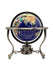 Unique Art Blue Lapis Ocean Gemstone World Globe with Silver Tripod Stand 25.4 cm