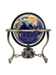 Unique Art Blue Lapis Ocean Gemstone World Globe with Silver Tripod Stand 25.4 cm