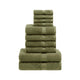 Superior Egyptian Cotton Solid Towel Set 10 Pieces Forest Green