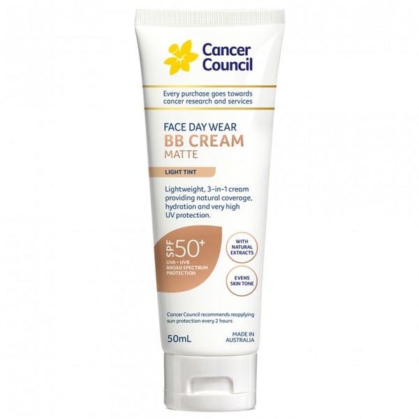 Cancer Council SPF 50+ Face Day Wear BB Cream Matte Light Tint 50ml