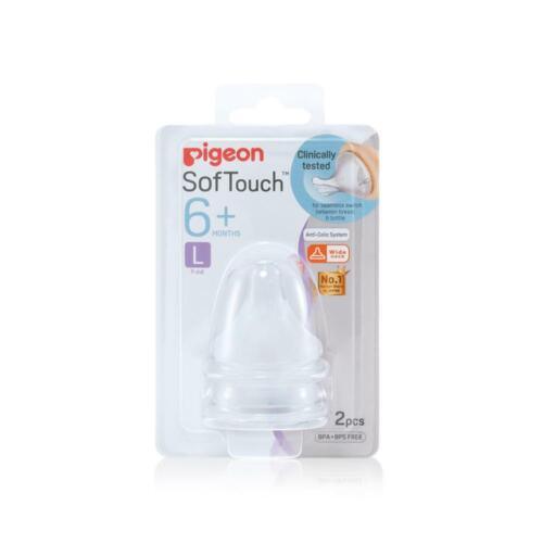 Pigeon Softouch Teat Peristaltic Plus L 2Pk