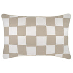 Escape to Paradise Cushion Cover With Piping Check Beige 35CM x 50CM