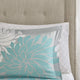 Madison Park Essentials Maible Reversible Floral Comforter and Cotton Sheet Set Aqua Queen