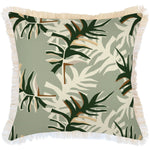 Escape to Paradise Cushion Cover Coastal Fringe Alfresco Sage 60CM x 60CM