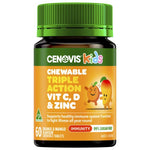 Cenovis Kids Triple Action Vitamin C D and Zinc Chewables 60