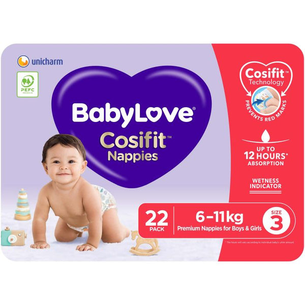 Babylove Cosifit Crawler Convenience Nappies 22 Pack