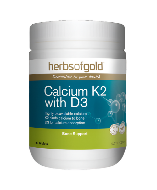 Herbs Of Gold Calcium K2 With D3 90 Tablets