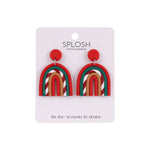 Splosh Christmas Large Candy Cane Rainbow Earrings
