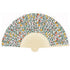 William Morris Bamboo Hand Fan Strawberry Thief Blue 21CM
