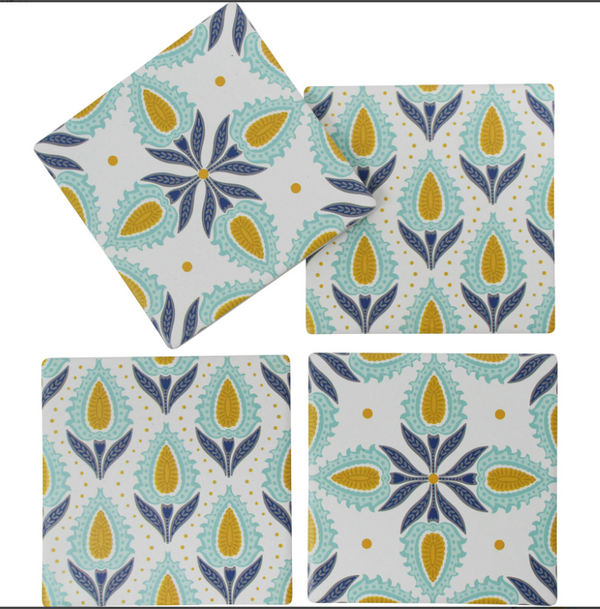 Lavida Coasters Turquoise Motif