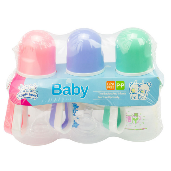 Baby & Me Apple Bear Baby Drinking Water Bottle 100ml 3 Pieces Assorted