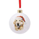 Splosh Christmas Golden Retriever Round Tin Bauble Ornament 7.5CM