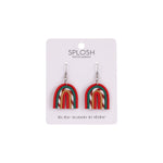 Christmas Small Candy Cane Rainbow Earrings