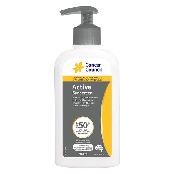 Cancer Council Active Sunscreen SPF50+ 200mL