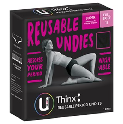 U by Kotex Thinx Reusable Period Undies Briefs Size 12