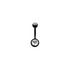 Rossan Belly Banana Barbell Black Double Jeweled BJ1007BLK