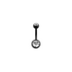 Rossan Belly Banana Barbell Black Double Jeweled BJ1007BLK
