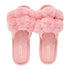 Annabel Trends Cosy Luxe Pom Pom Slippers Pink Lemon Large