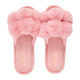 Annabel Trends Cosy Luxe Pom Pom Slippers Pink Lemon Large