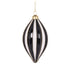 Holly and Ivy Black And White Stripe Drop Bauble Christmas Tree Ornament