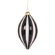 Holly and Ivy Black And White Stripe Drop Bauble Christmas Tree Ornament