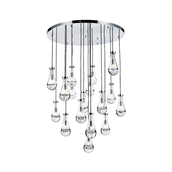 Rayne Collection - Round Cluster - W: 100cm H: 150cm - Chrome Chandelier