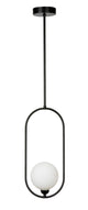 1 Light Black Loop Rod Pendant