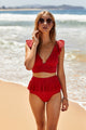 Duskii Cancun Frill Bottoms Cherry Red