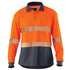 Eleven Workwear Spliced Hi-Vis Segmented 'Hoop' Taped L/S Polo Shirt Orange Light Charcoal XL