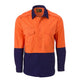 Eleven Workwear Hi Vis Cotton Ripstop Long Sleeve Shirt Orange Navy