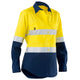 Eleven Workwear Women’s Aerocool Spliced Hivis Perforated 3M 'Hoop' Taped Shirt Yellow Navy