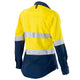 Eleven Workwear Women’s Aerocool Spliced Hivis Perforated 3M 'Hoop' Taped Shirt Yellow Navy