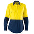 Eleven Workwear Women’s Aerocool Spliced Hi-Vis L/S Shirt Yellow Navy