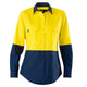 Eleven Workwear Women’s Aerocool Spliced Hi-Vis L/S Shirt Yellow Navy