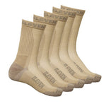 Eleven Workwear Crew Multi Pack Socks Sand 5 Pack Size 11 To 14