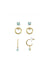 Ear Sense Gold/Opal Stud, Circle & J Hoop Trio