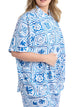 Elm Dolce Tile Shirt for Women Short Sleeve Button Up Blouse