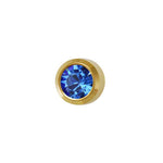 Rossan Birthstuds September Gold Bezel Mini Sapphire