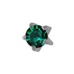 Ross May Stainless Steel Clawset Emerald Birthstone Stud Earrings