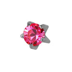 Rossan October Stainless Steel Clawset Pink Zircon FD3049C