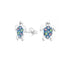 Sterling Silver Multi Jewelled Turtle Earrings