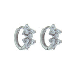 Rossan Sterling Silver Huggy Earrings with Clear Cubic Zirconia 10MM