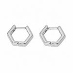 Rossan Pantagon Huggy Silver Plated Earrings FE4498S