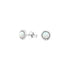 Rossan Silver Round Stud With Fire Snow Opal Fe4561Sa