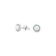 Rossan Silver Round Stud With Fire Snow Opal Fe4561Sa