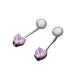 Rossan Pearl/CZ Pink Heart Drop FE4640