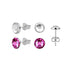 Rossan Duo Pack Flattop Crystal Stud Fuschia FE4732FU