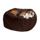 FurHaven Pet Dog Bed Round Plush Ball Bed for Dogs & Cats Espresso Large
